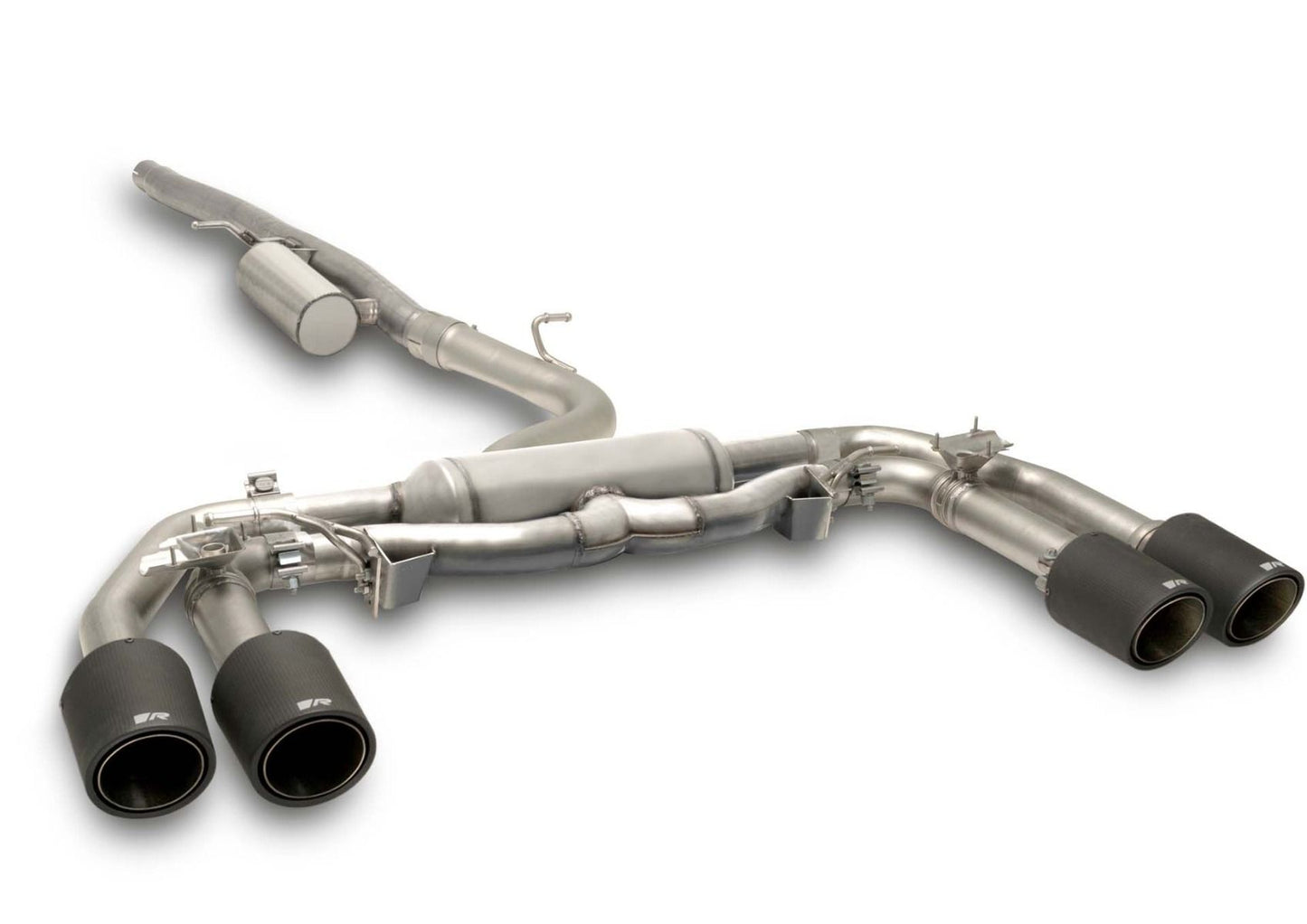 GPF-Back Exhaust System Audi S3 8Y Rear Silencer | 4x 102mm Black Chrome Rolled Edge Tips