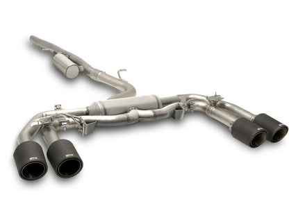 GPF Back Exhaust System for Audi S3 Limo Facelift GY (MY 2024-) Rear Silencer | 4x 100mm Titanium Brushed Tips