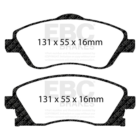 EBC Greenstuff 2000 Series Sport Brake Pad Set (DP21476) Image 1