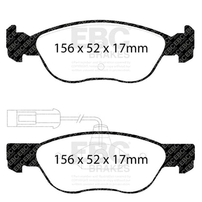 EBC Yellowstuff 4000 Series Street and Track Brake Pad Set (DP41060/2R) Image 2