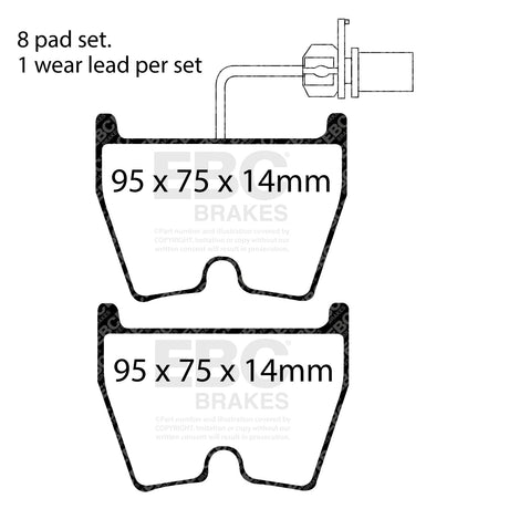 EBC Yellowstuff 4000 Series Street and Track Brake Pad Set (DP41513R) Image 2