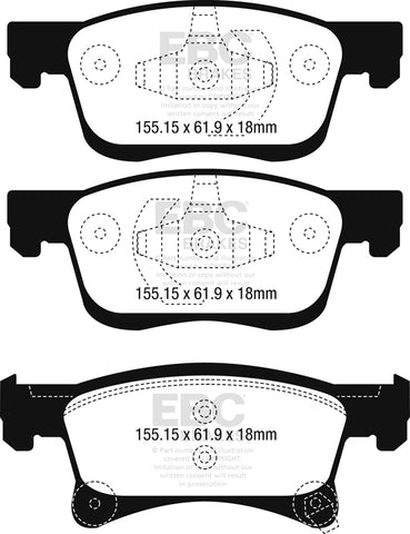 EBC Greenstuff 2000 Series Sport Brake Pad Set (DP22242) Image 2