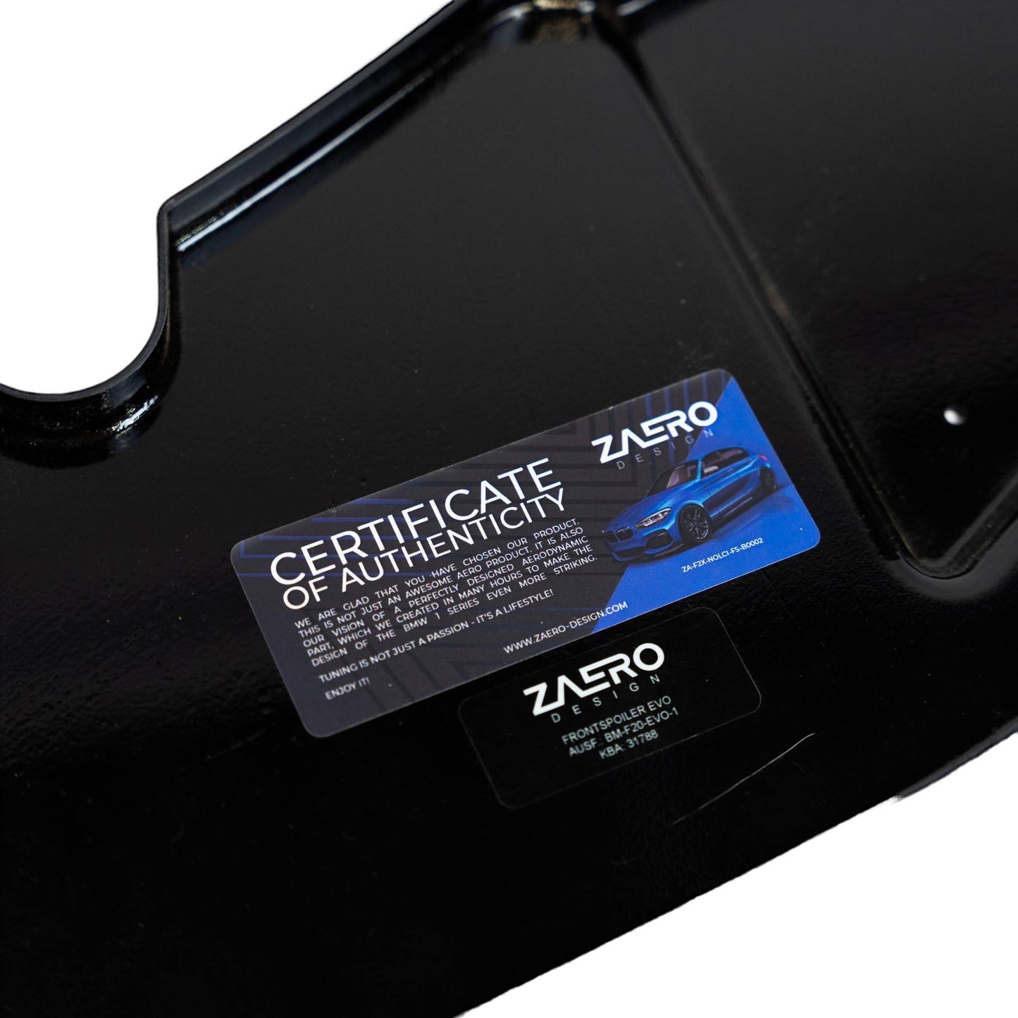 ZAERO EVO-1 Gloss Black Front Splitter for BMW 1 Series F20 Pre-LCI