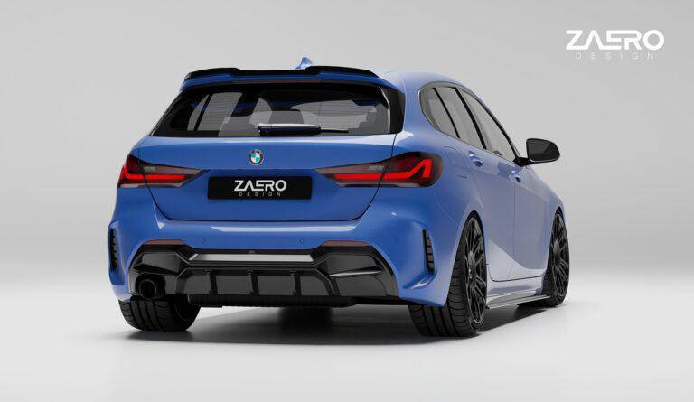 ZAERO EVO-1 Gloss Black Rear Diffuser for BMW 1 Series F40 M Sport