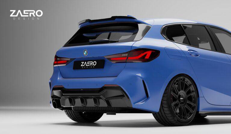 ZAERO EVO-1 Gloss Black Rear Diffuser for BMW 1 Series F40 M Sport