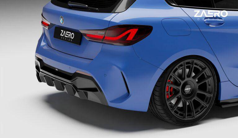 ZAERO EVO-1 Gloss Black Rear Diffuser for BMW 1 Series F40 M Sport