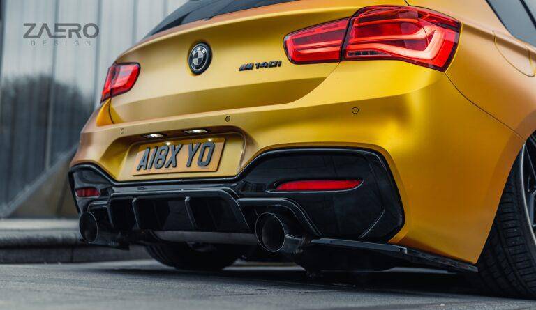 ZAERO EVO-1 Gloss Black Diffuser Flap Extensions BMW 1 Series