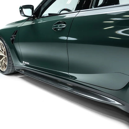 BMW M3 G80 G81 Pre-Preg Carbon Fibre Side Skirts V2 by Adro (2021+) | Side Skirts & Winglets | FD Racing