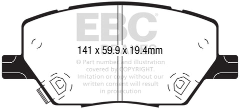 EBC Greenstuff 2000 Series Sport Brake Pad Set (DP22239) Image 3