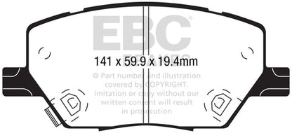 EBC Greenstuff 2000 Series Sport Brake Pad Set (DP22239) Image 3