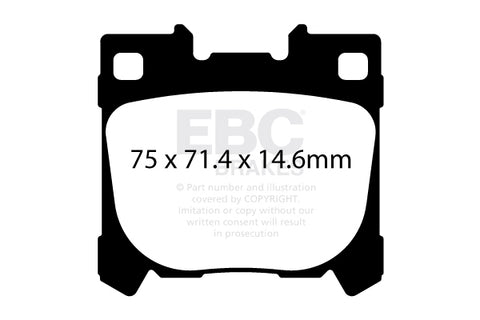 EBC Yellowstuff 4000 Series Street and Track Brake Pad Set (DP42431R) Image 4