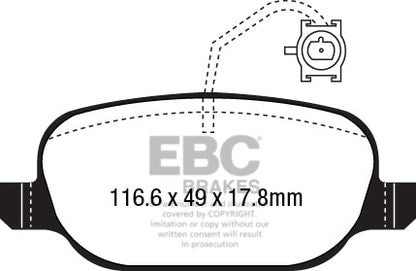 EBC Greenstuff 2000 Series Sport Brake Pad Set (DP22236) Image 4