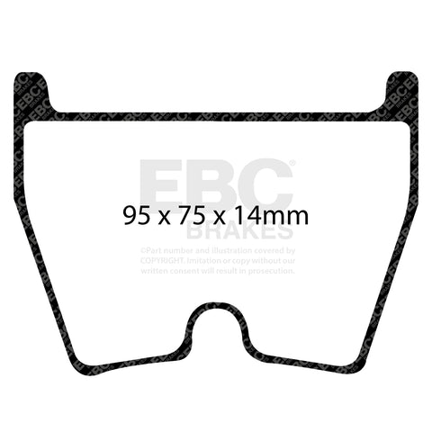 EBC RP1 Track pads for K-Sport  8 Pot 380mm (8 pad set)     (DP81513RP1) Front Image 1
