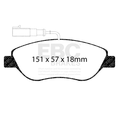 EBC Ultimax OE Replacement Brake Pad Set (DP1382/2) Image 2