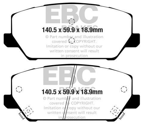 EBC Greenstuff 2000 Series Sport Brake Pad Set (DP22343) Image 2