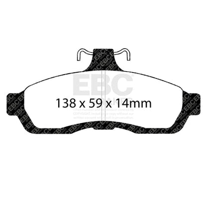 EBC Yellowstuff 4000 Series Street and Track Brake Pad Set (DP41502R)
