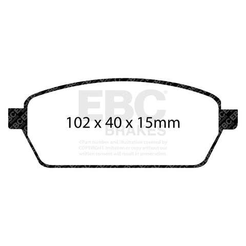 EBC Ultimax OE Replacement Brake Pad Set (DP1106) Image 2