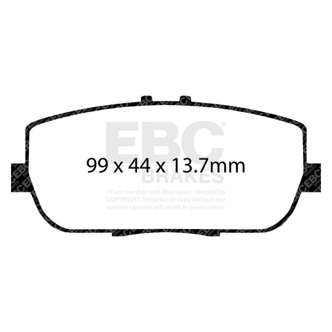 EBC Yellowstuff 4000 Series Street and Track Brake Pad Set (DP41775R) Image 2