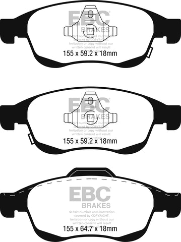 EBC Greenstuff 2000 Series Sport Brake Pad Set (DP22247) Image 2