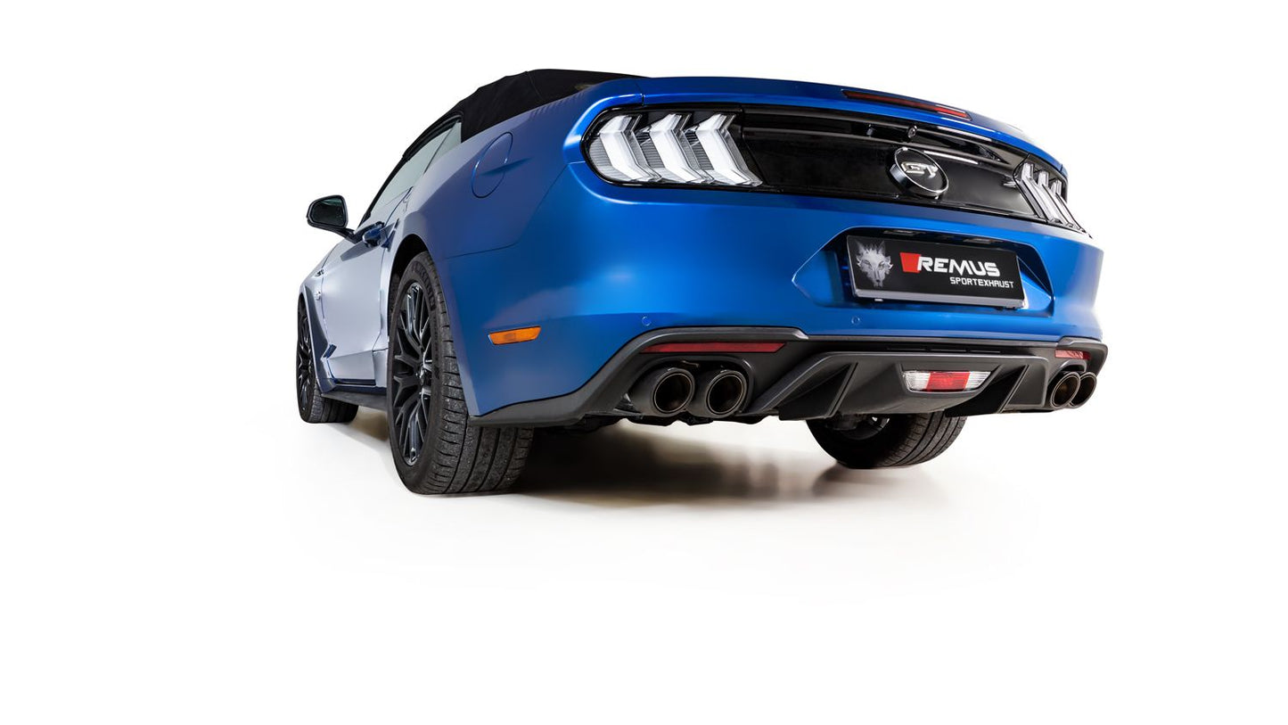 Cat-Back System for FORD Mustang VI Facelift S550 Racing Non-Resonated | 4x 102mm Chrome Rolled Edge Tips
