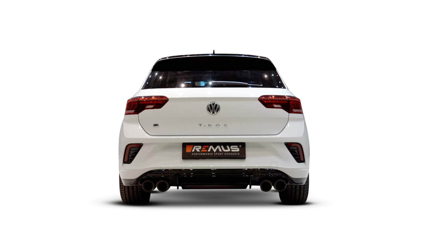 GPF-Back Exhaust System for VW T-Roc A1 R Rear Silencer | 4x 100mm Titanium Brushed Tips