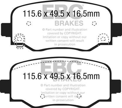 EBC Greenstuff 2000 Series Sport Brake Pad Set (DP22237) Image 1