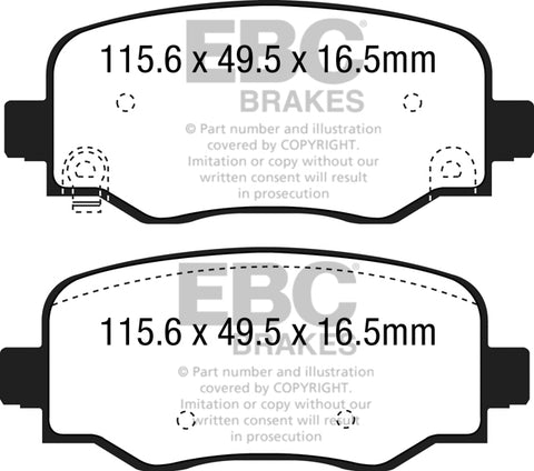 EBC Greenstuff 2000 Series Sport Brake Pad Set (DP22237) Image 1