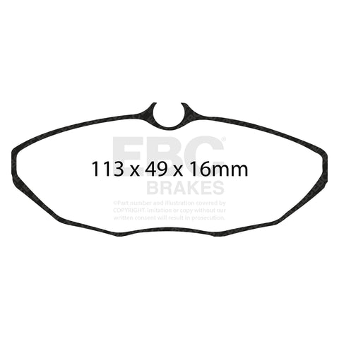 EBC Redstuff 3000 Series Sport Brake Pad Set (DP31221/2C) Image 1