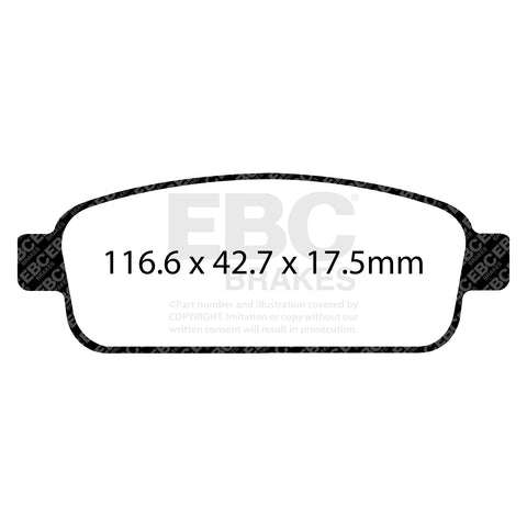 EBC Redstuff 3000 Series Sport Brake Pad Set (DP32066C) Image 1