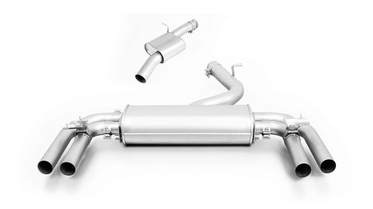Sport Exhaust Bundle for Audi S3 Limo (8V) Connection Tube | 4x 84mm Street Race Chrome Tips