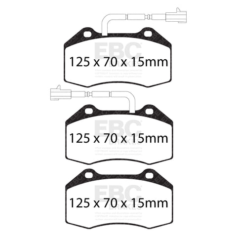 EBC Yellowstuff 4000 Series Street and Track Brake Pad Set (DP42021/2R) Image 4