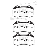 EBC Yellowstuff 4000 Series Street and Track Brake Pad Set (DP42021/2R) Image 4