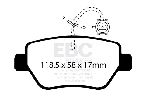 EBC Redstuff 3000 Series Sport Brake Pad Set (DP32258C) Image 2