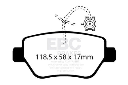 EBC Redstuff 3000 Series Sport Brake Pad Set (DP32258C) Image 2
