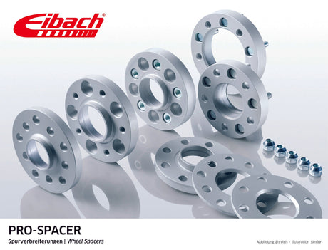 Eibach 10mm Wheel Spacer in black, featuring 67mm center bore and 5x114.3 bolt pattern, made from high-tensile aluminum alloy.