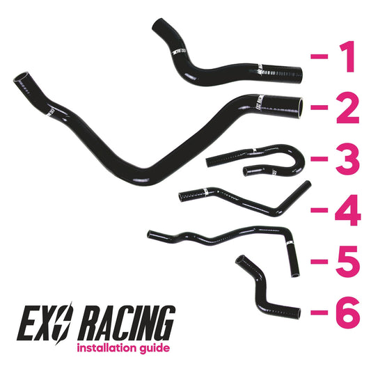 B16 B18 silicone hose location diagram for Honda Civic and Integra