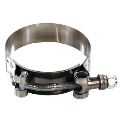 A bolt clamp fitted behind the beaded intercooler pipe end