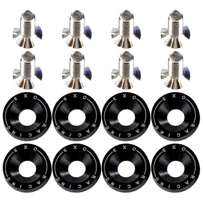 Black Exoracing M6 dress up washers and stainless bolts