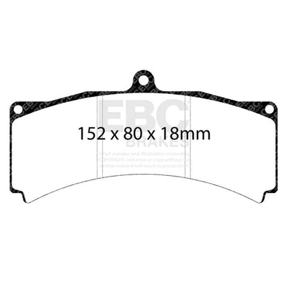 EBC Racing RP-1 Track and Race Brake Pads (DP8012RP1) Image 1
