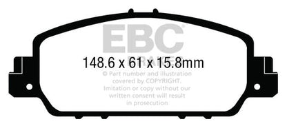 EBC Ultimax OE Replacement Brake Pad Set (DPX3014) Image 1