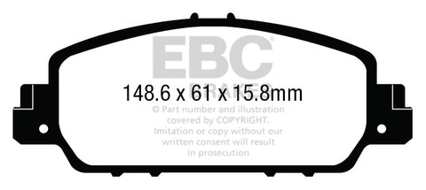 EBC Ultimax OE Replacement Brake Pad Set (DPX3014) Image 1
