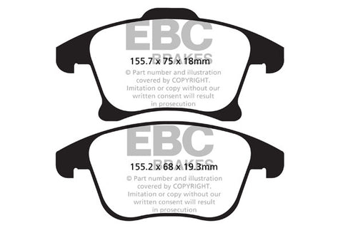 EBC Ultimax OE Replacement Brake Pad Set (DPX2159) Image 3