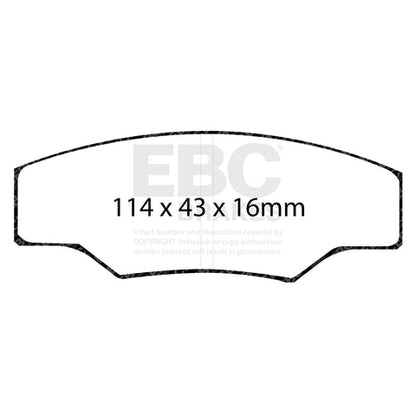 EBC RP1 Track pads for Alcon  H Type  RC4463/39   (DP8003RP1) Front Image 1