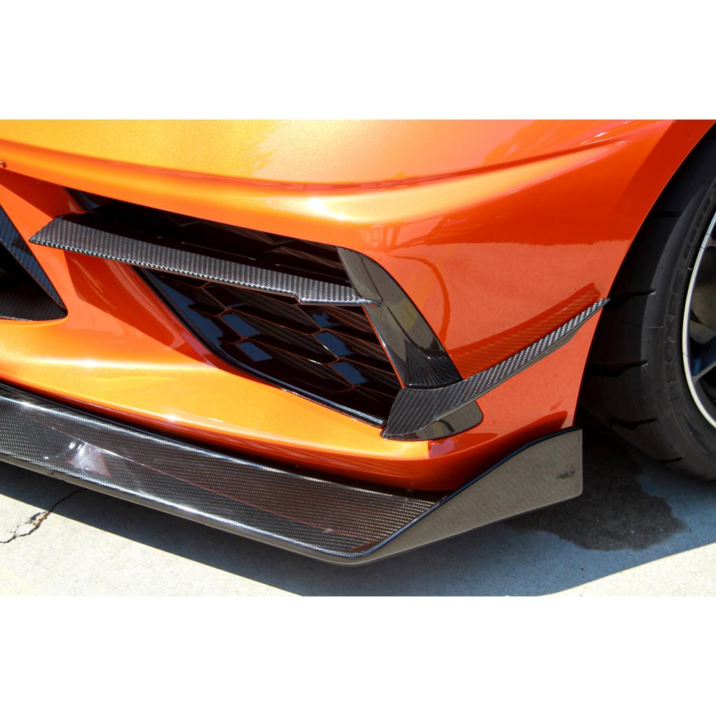APR Carbon Fibre Front Bumper Canards for Chevrolet Corvette C8 2020+ - image 2