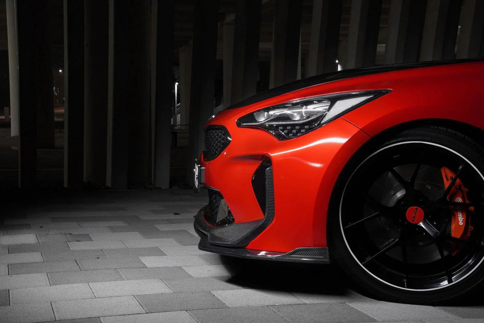 Kia Stinger Carbon Fibre Front Lip V2 by Adro (2018+) - | Front Lips & Splitters | FD Racing
