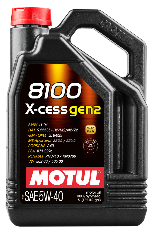 Motul 8100 X-CESS GEN2 5W-40 Synthetic Engine Oil 5L