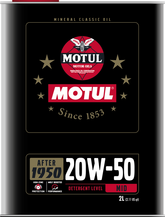 Motul Classic 20W50 Mineral Engine Oil – 2 Litre