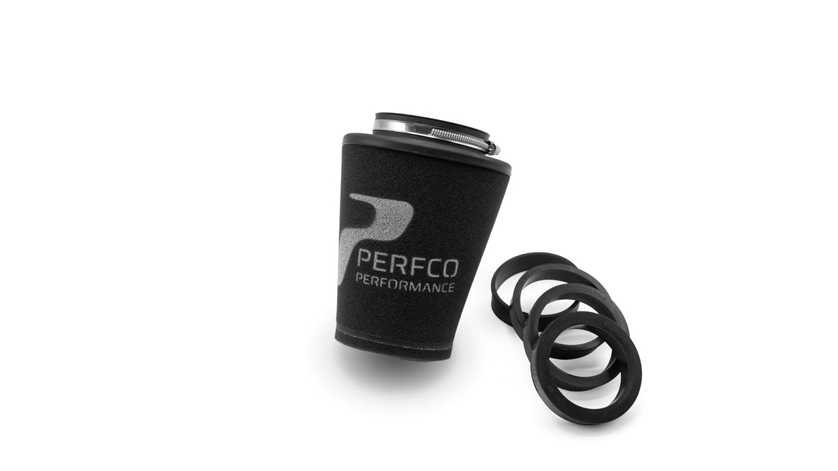 Perfco Performance rn series rubber neck cone air filter, 90mm neck, 150mm OD (view 2)