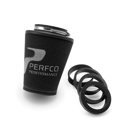 Perfco Performance rn series rubber neck cone air filter, 90mm neck, 150mm OD (view 3)