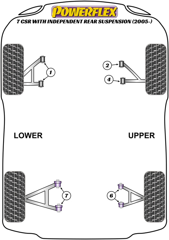 Powerflex diagram for the 7 CSR with Ind. Rear Susp: this part is position 4